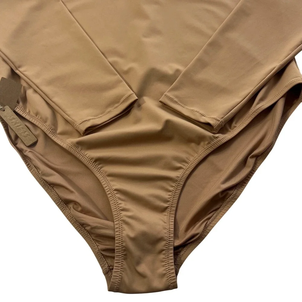 SKIMS Swim Long Sleeve‎ One Piece Ochre 3X